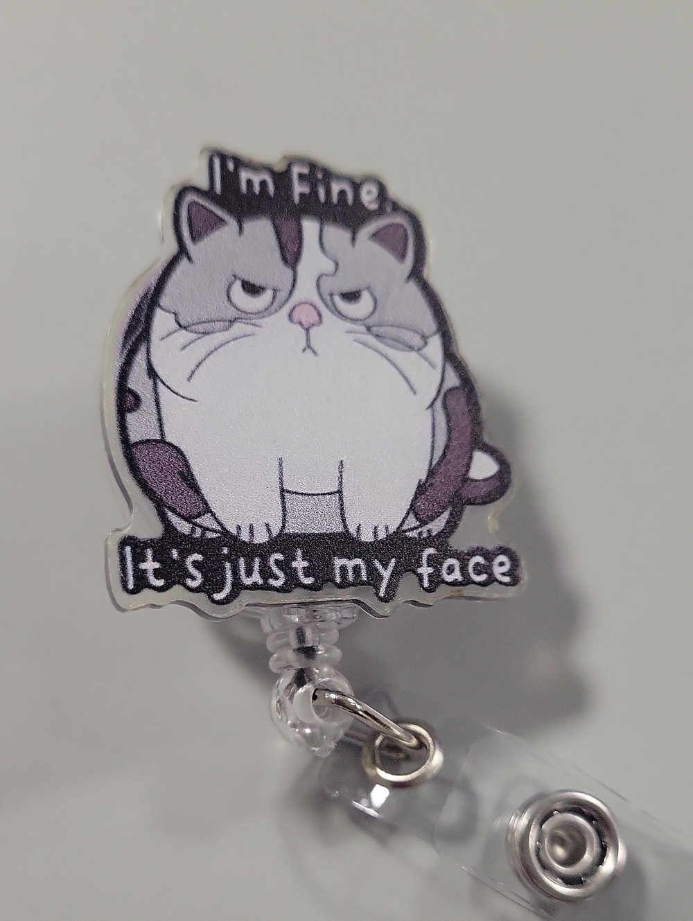 I'm Fine Cat Badge Reel